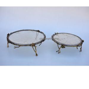 Quality Brass <b>Cake</b> <b>Server</b> With Iron Stand Antique Design Gold Color <b>Cake</b> Sweets <b>Server</b> For Top Selling - Product Image 1