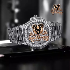 นาฬิกา Iced Out ประดับเพชร นาฬิกาข้อมือสุดหรู ตกแต่งด้วยหินคุณภาพสูง นาฬิกา Bling สำหรับทุกเพศ - Product Image 2