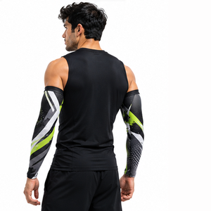 Mangas de compresión deportivas para hombre, personalizadas, transpirables, de secado rápido, elásticas, para fitness, running, ciclismo, entrenamiento, soporte y protección atlética. - Product Image 5
