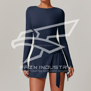 Women Tennis Uniform <b>Skirt</b> Set Wholesale Sportswear OEM Breathable Quick Dry Spandex / Nylon Athletic Tennis Dress - Product Image 3