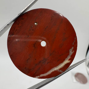 หน้าปัดนาฬิกาเรดแจสเปอร์ 37 มม. ขัดเงาด้านเดียว หนา 1 มม. รูตรงกลาง 2 มม. - Product Image 1