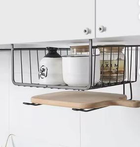 OEM/ODM Vietnam Creative Cabinet Hanging <b>Basket</b> <b>Wall</b> Mounted Iron Kitchen <b>Storage</b> Shelf Multifunction Organizer Rack - Product Image 2