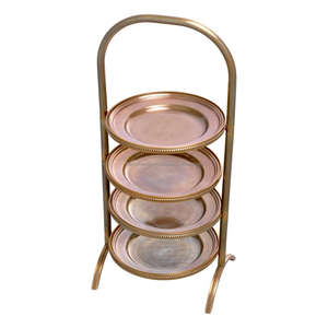 ที่วางเค้กขนาดใหญ่5ชั้นถาดไม้และโลหะสำหรับตกแต่งเค้กสำหรับงานปาร์ตี้อบสำหรับเทศกาลคริสต์มาสและงานเฉลิมฉลองอื่นๆ - Product Image 4