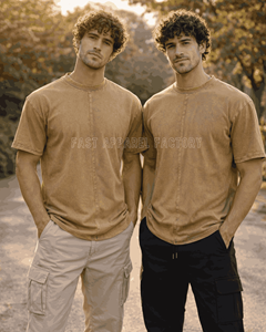 เสื้อยืดผู้ชายแบบย้อมสีเอซิด สกรีนโลโก้ตามสั่ง ดีไซน์ย้อมสีเอซิดทันสมัย สวมใส่สบาย เหมาะสำหรับใส่ลำลองทุกวัน บริการ OEM - Product Image 6