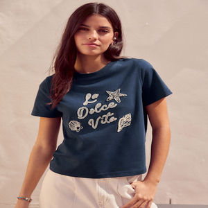 T-shirts décontractés brodés pour femmes, qualité supérieure, coupe classique, haut en coton à manches courtes pour femmes, vêtements tendance pour tous les jours, vêtements pour femmes - Product Image 3