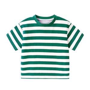 T-shirts rayés pour garçons, respirants, doux, à bas prix, design tendance, manches courtes, col rond, pour enfants. - Product Image 1
