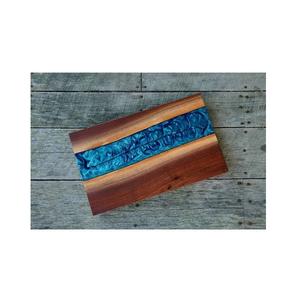 Bloc à découper en bois et résine époxy bleue de bonne qualité pour la cuisine planche à découper le fromage personnalisée pour le Restaurant et la maison - Product Image 1