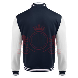Premium Pick <b>Blue</b> Grey Letterman Jacket Contrast Sleeves Soft Material Comfortable Casual Fashion Style - Product Image 3