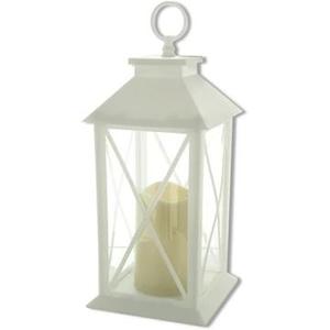 Venta al por Mayor de Faroles de Metal y Vidrio con Acabado Blanco, Farol de Estilo Moderno para Velas, para Navidad y Exteriores, Personalizado - Product Image 1