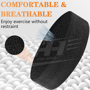 Custom Logo <b>Headband</b> and Wristband Set Breathable <b>Sports</b> Accessories Elastic Terry Cloth <b>Headband</b> Wristbands Set - Product Image 3