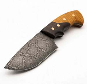 Herramienta Utilitaria de Hoja Fija de Acero de Damasco con Mosaico Personalizado y Mango de Madera Bicolor - Product Image 4