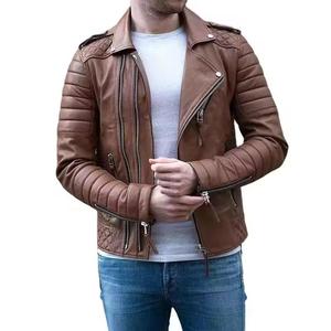 Solid Color <b>Men's</b> Eco-Friendly Breathable Leather Winter <b>Jacket</b> with Custom Design Hooded Front Logo and Customizable Features - Product Image 1
