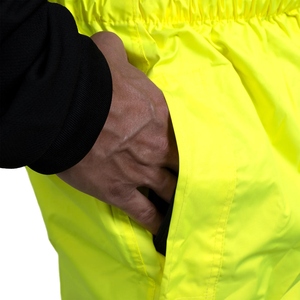 High Visibility Yellow <b>Work</b> <b>Pants</b> With Reflective Stripes And Zippered Bottoms For Safety Wear - Product Image 6