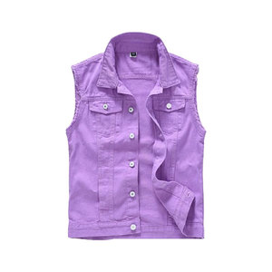 Gilet en jean décontracté respirant de qualité export, tendance actuelle, 100 % coton, en promotion - Product Image 1
