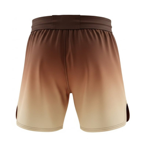 Pantalones Cortos de Boxeo OEM en Degradado Marrón Oscuro, 100% Algodón, Impresión Digital, Logotipo Personalizado, Elásticos, Transpirables, de Secado Rápido, para Artes Marciales - Product Image 1