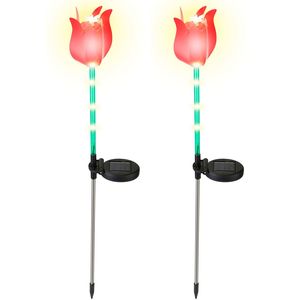 2 luces solares para jardín con forma de molino de viento, impermeables, con diseño de tulipán, para paisajismo - Product Image 6