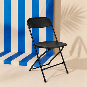 Silla Plegable de Plástico Moderna, Ligera, Resistente, Portátil y Cómoda, con Respaldo Plano, Color Negro, para Exteriores, Villa, Apartamento, Hogar y Oficina - Product Image 1