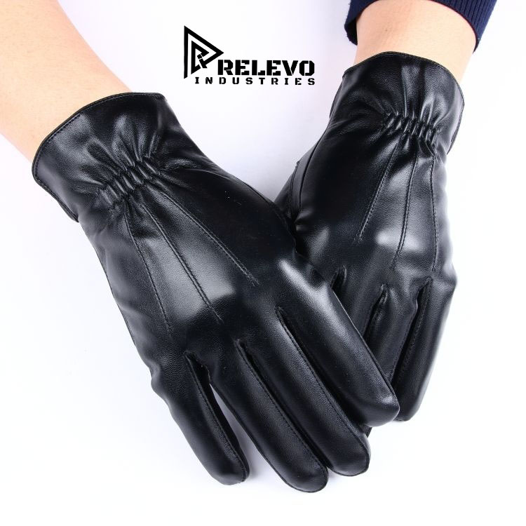 Premium Mens Black Leather Gloves for Winter & Fashion