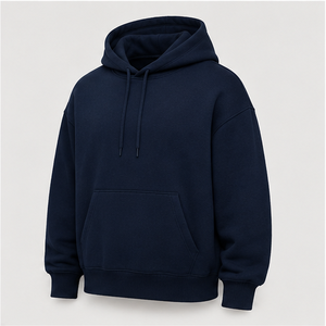 Sudadera con Capucha Extra Grande para Hombre, Color Azul Medianoche, Personalizable, con Cordón Tonal y Bolsillo Tipo Canguro, MHOOD-0039 - Product Image 3
