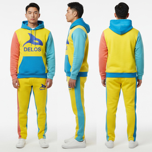 Mejor Precio, Conjunto Deportivo de 2 Piezas para Hombre, con Capucha, Color Sólido, Bloques de Color, Grueso y Cálido, para Correr - Product Image 1