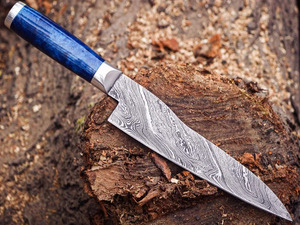 Cuchillo de Chef de Acero de Damasco con Mango de Madera, Ambidiestro, con Refuerzo de Acero, para Cocina, Culinaria, Tallado y Rebanado, con Funda, Venta al por Mayor, B2B - Product Image 2