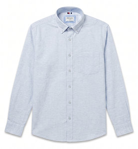 Camisa Casual de Hombre Enovate, Doble Botonadura, Manga Larga, Transpirable, 100% Algodón, con Logotipo en la Parte Posterior del Cuello, para Primavera - Product Image 1