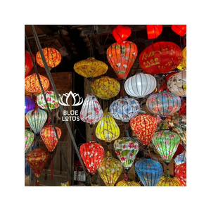 Farol de Bambú y Seda BLUE LOTUS Ecológico de Alta Demanda, Hecho a Mano, para Decoración del Hogar y Eventos Culturales, con Elegante Cubierta de Seda - Product Image 1