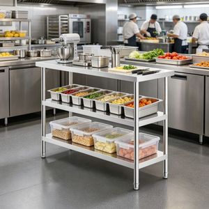 Piano di Lavoro/Banco da Lavoro in Acciaio Inox 304, Prodotto Durevole in Acciaio Inossidabile per Uso in Cucina - Product Image 5