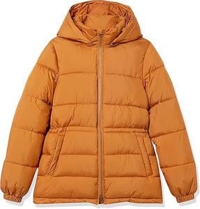 Veste matelassée légère en duvet orange pour homme, fermeture éclair, col montant, coupe classique, vêtements d'extérieur pour l'automne - Product Image 5