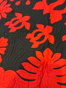 Classy And Trendy 100% Cotton <b>Material</b> Black And <b>Red</b> Color Turtule Patterned Hawaiian Quilts For Home, Hotel Bedding Decor - Product Image 2
