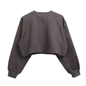 เสื้อยืดคุณภาพสูงแบบกำหนดเองสำหรับผู้หญิง แขนยาว ครอปท็อป ฮู้ดดี้ - Product Image 5