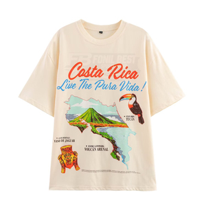 T-shirt ample écologique pour femme, nouvelle collection printemps 2026, style européen et américain, coupe slim, col droit, manches courtes, avec logo en dentelle - Product Image 1