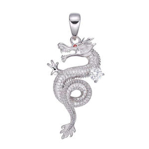 Handmade Dragon Jewelry Pendant With Iced Out VVS Moissanite Diamond Design - Product Image 1