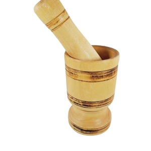 High Quality Wooden Mortar <b>And</b> Pestle <b>Set</b> For Grinding Peppercorns <b>Spices</b> <b>And</b> Seasonings In Kitchen - Product Image 1