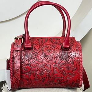 Genuine Cow Leather Weekender <b>Overnight</b> <b>Bag</b> OEM Fashion Unisex Hand Tooled Leather Travel Tote Duffel <b>Bags</b> for <b>Men</b> & Women's - Product Image 2