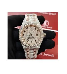 Hip Hop Bust down 41MM Mens Iced Out Branded Watch Honeycomb Setting vvs Moissanite Watch hip hop ice out luxury watch