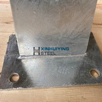 Support de poteau en acier Q235/Q355 galvanisé à chaud, résistant à la corrosion, robuste, type aileron de requin, prix usine, surface finie