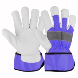 Gants de travail robustes en cuir de chèvre et coton pour échelleurs canadiens, anti-vibrations, pour la construction industrielle - Product Image 2
