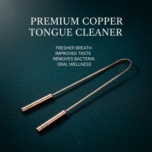 Premium quality handmade pure copper tongue cleaner tongue scraper made in India - Product Image 2