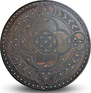 Escudo Vikingo Bjorn Norman Negro y Rojo, Escudo Decorativo de Guerrero Medieval - Product Image 5