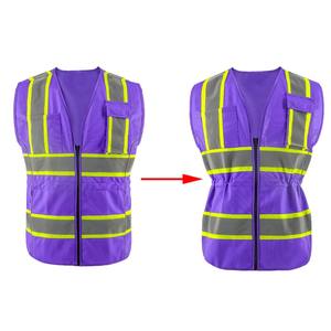 Chaleco de Seguridad Reflectante de Poliéster Ecológico para Mujer, Chaqueta de Malla de Alta Visibilidad con Materiales Sostenibles - Product Image 6