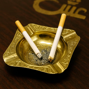 Brass Ash Tray for Cigarette <b>Vintage</b> <b>Ashtray</b> for Cigarette Stylish Engraved Design, Rustic Look Living Room Decor Gifts - Product Image 2