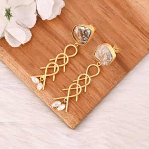 Handmade Natural Mother of Pearl <b>Dangle</b> <b>Earrings</b> for Women - Product Image 2
