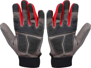 Guantes de Seguridad Mecánicos Adiha Impex Premium, Transpirables, Resistentes al Calor, 8mil XL, Costuras Personalizadas, Color Negro, Gris, Rojo - Product Image 3