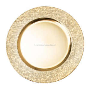 Décor à la maison Rose Gold Charger Plate Fiançailles Anniversaire Dîner Thème Rond Chargeur Plat Plaque Nouveaux Craft Designers - Product Image 2
