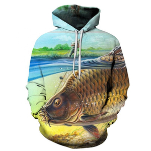 Sweat à capuche de pêche imprimé 3D, pull à capuche nouvelle collection, motif loup personnalisé par sublimation, sweat-shirt streetwear imprimé - Product Image 4