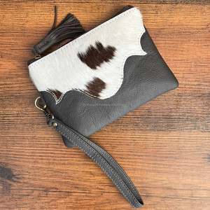 ¡Novedad de 2025! Bolso de mano de cuero de vaca a la moda para mujer, bolso de mano con cremallera y borlas de cuero genuino, bolso de teléfono de gran capacidad - Product Image 2