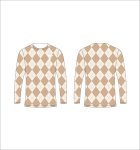 Men Pastel Blue <b>Peach</b> Camouflage Long Sleeve T Shirt Argyle Diamond Pattern Crewneck Tee Casual Streetwear <b>Tops</b> Gym Training - Product Image 4