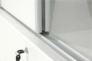 Armario de dormitorio contemporáneo de dos puertas con paneles planos de aglomerado, 2 cajones y 1 estante, modelo W207, Roble Blanco, venta al por mayor - Product Image 3