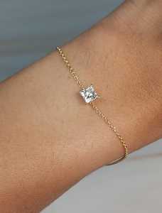 0.50 CT Lab Grown Princess Cut Diamond Tennis <b>Bracelet</b> 14K Gold Plated | Women's Luxury Trendy IGI Certified Bridal Gift Jewelry - Product Image 2